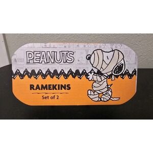 Peanuts 2025 Snoopy Halloween Black Ramekins Baking Dish Bakeware Set Of 2 New